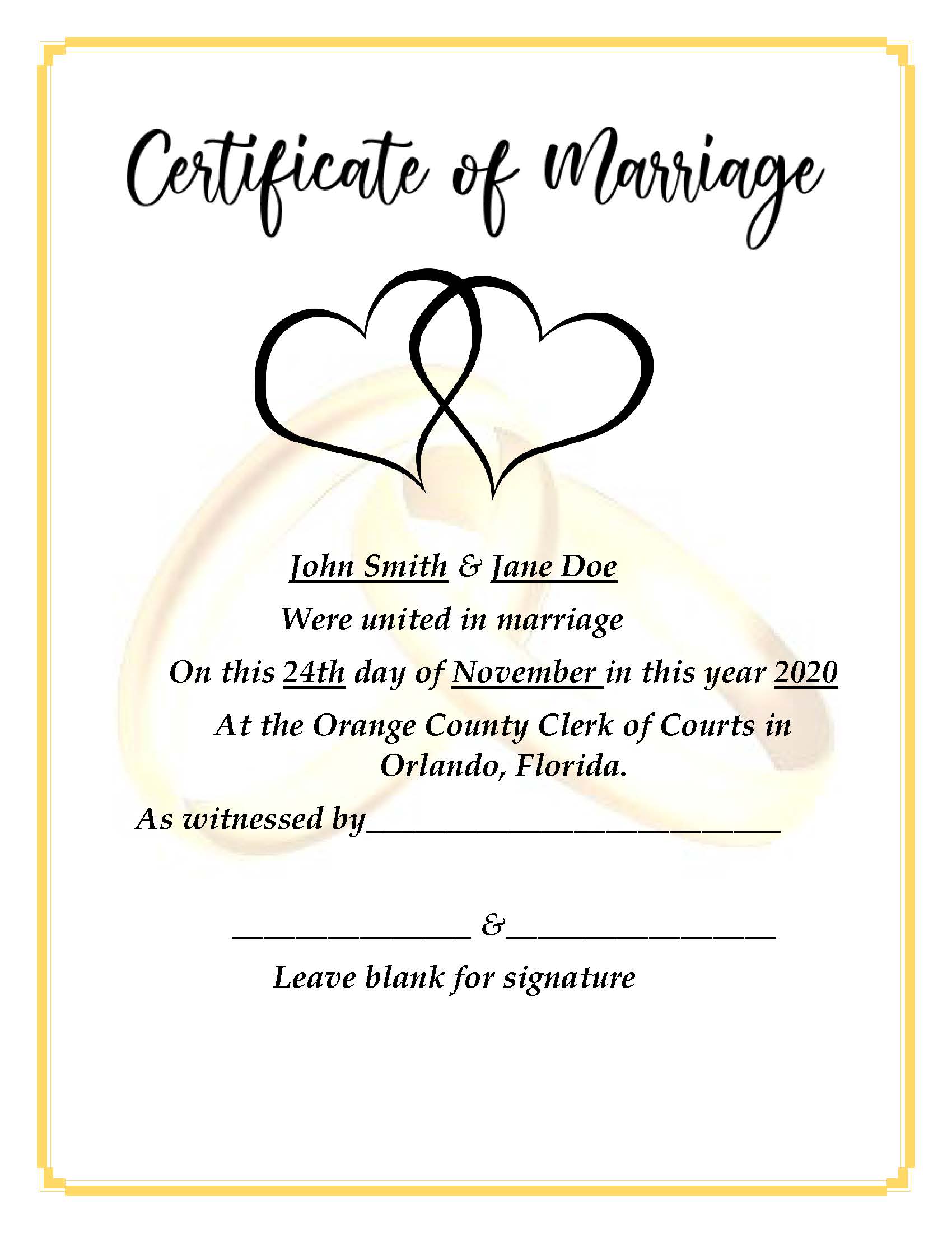 Decorative Marriage Certificates - 1