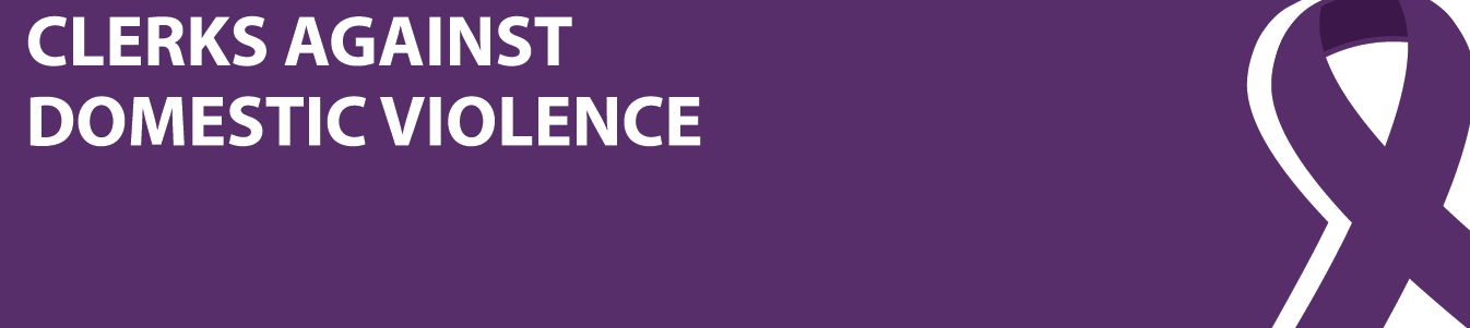  Clerks Against Domestic Violence Webinar banner
